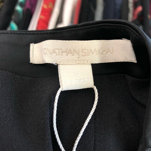 JONATHAN Simkhai Black Satin Zip Side Slit Wrap Skirt - Picture 11 of 13